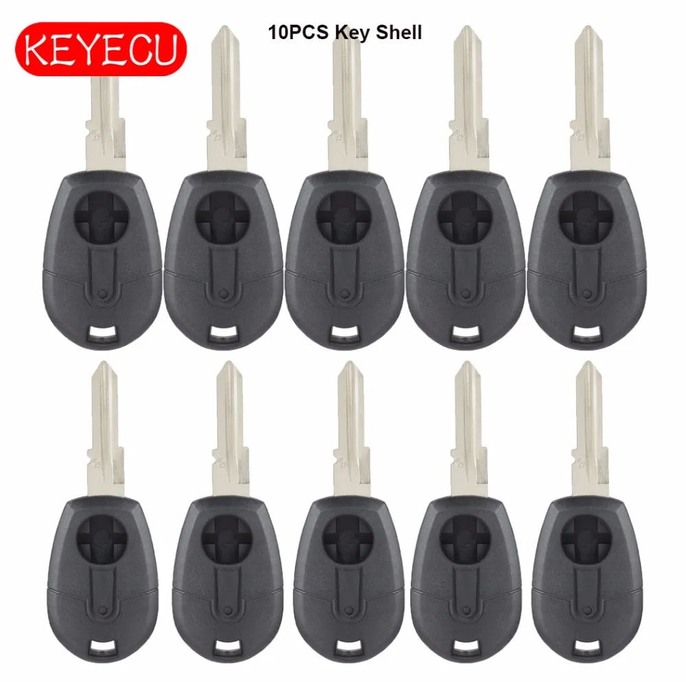 KEYECU Transponder Key Shell Case for Fiat Bravo Brava Palio Punto Marea Seicento Coupe Uncut Blade