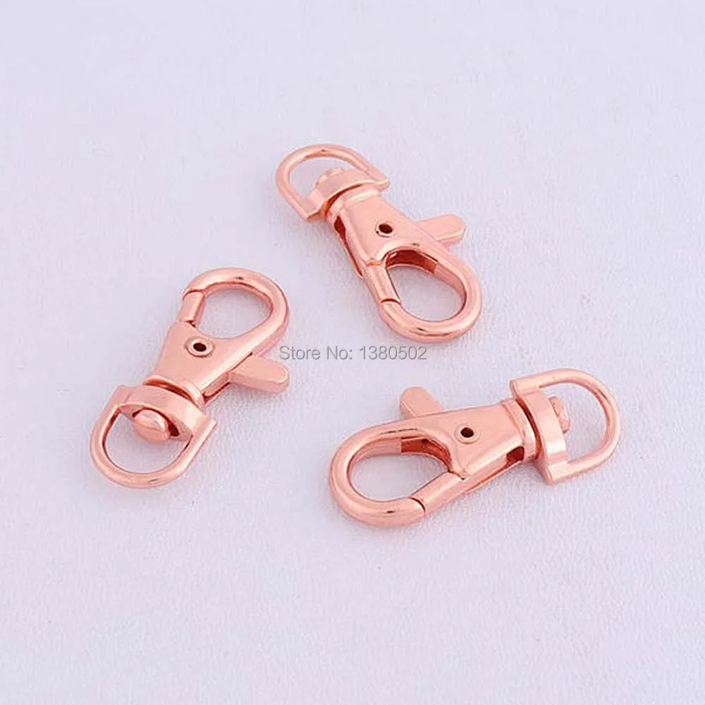 

50pcs Rose gold color Metal Dog Hook Swivel Snap Hooks Key chain for bag , belts ,garment