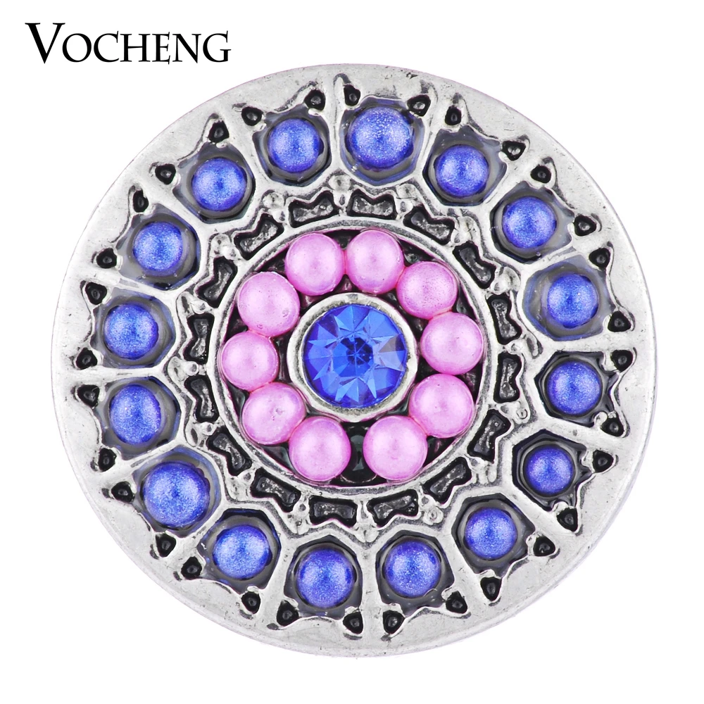 Vocheng Snap Charms 18mm Blossom Bead Button 3 Colors DIY Jewelry Vn-1074