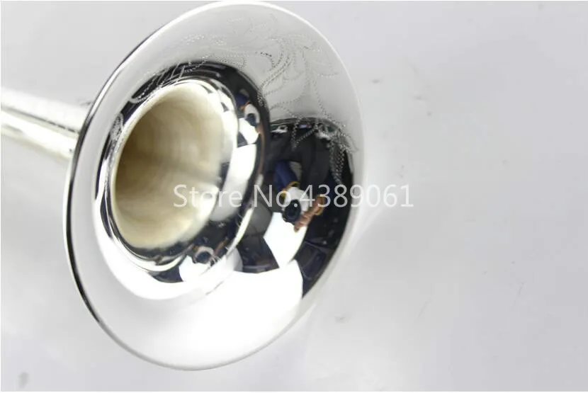 MARGEWATE LR197GS جسم نحاسي مطلي بالفضة والذهب أدوات بوق Bb منحوتة مع قطعة فم