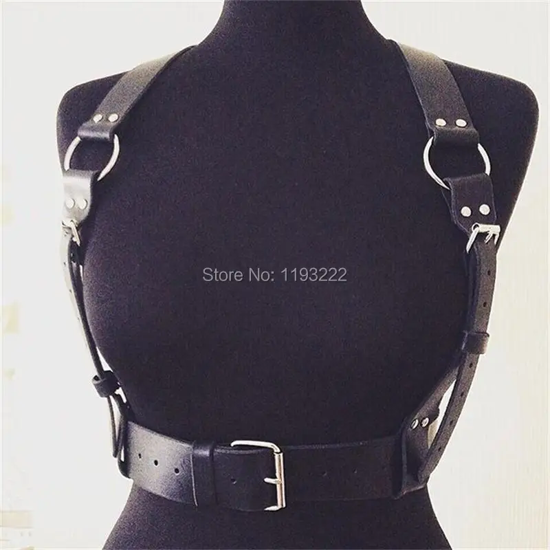 Street Style Harajuku Handmade Fashion Real Leather Women Harness Craft 3.8cm Wide Belt Body Waist Belt Straps