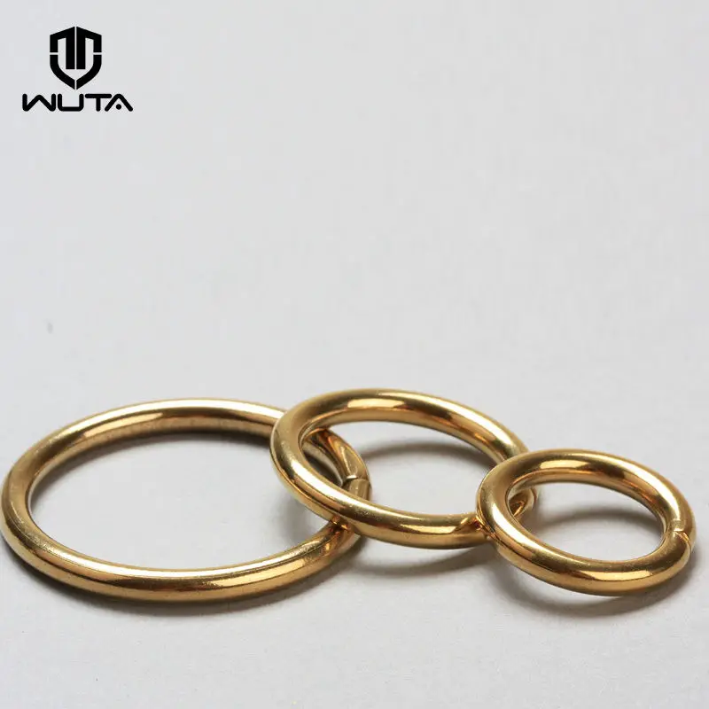 WUTA 10pcs Solid Brass O Rings Round Jump Ring Non Welded Webbing Bag luggage Belt Dog Collar Loop Leather Accessories