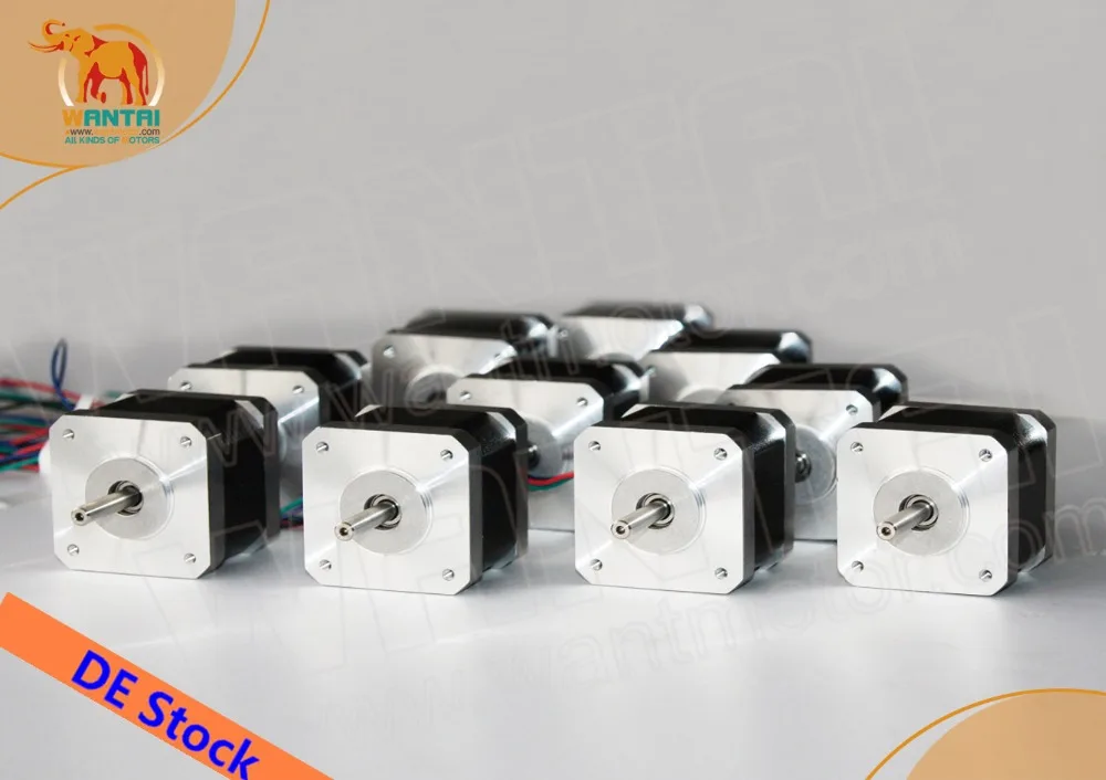 

Wantai 10PCS Nema 17 Stepper Motor 42BYGHW609 4000g-cm 40mm 1.7A CE ROSH ISO Plasma Grind Foam Embroidery