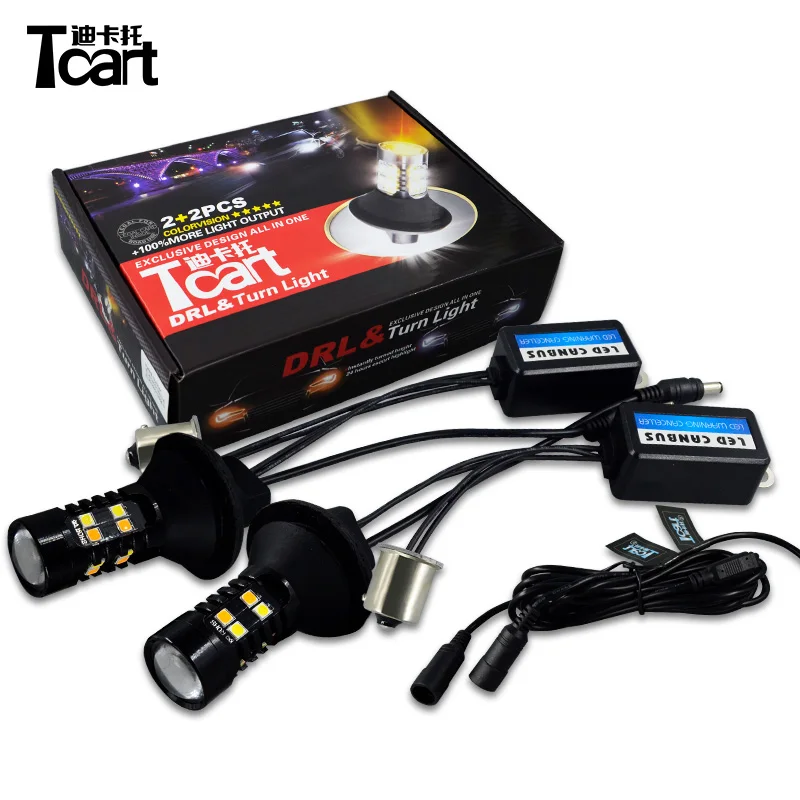 Tcart Car Accessories For Ssangyong Kyron Action Led DRL Daytime Running Light& Front Turn Signals Ba15s P21W 1156