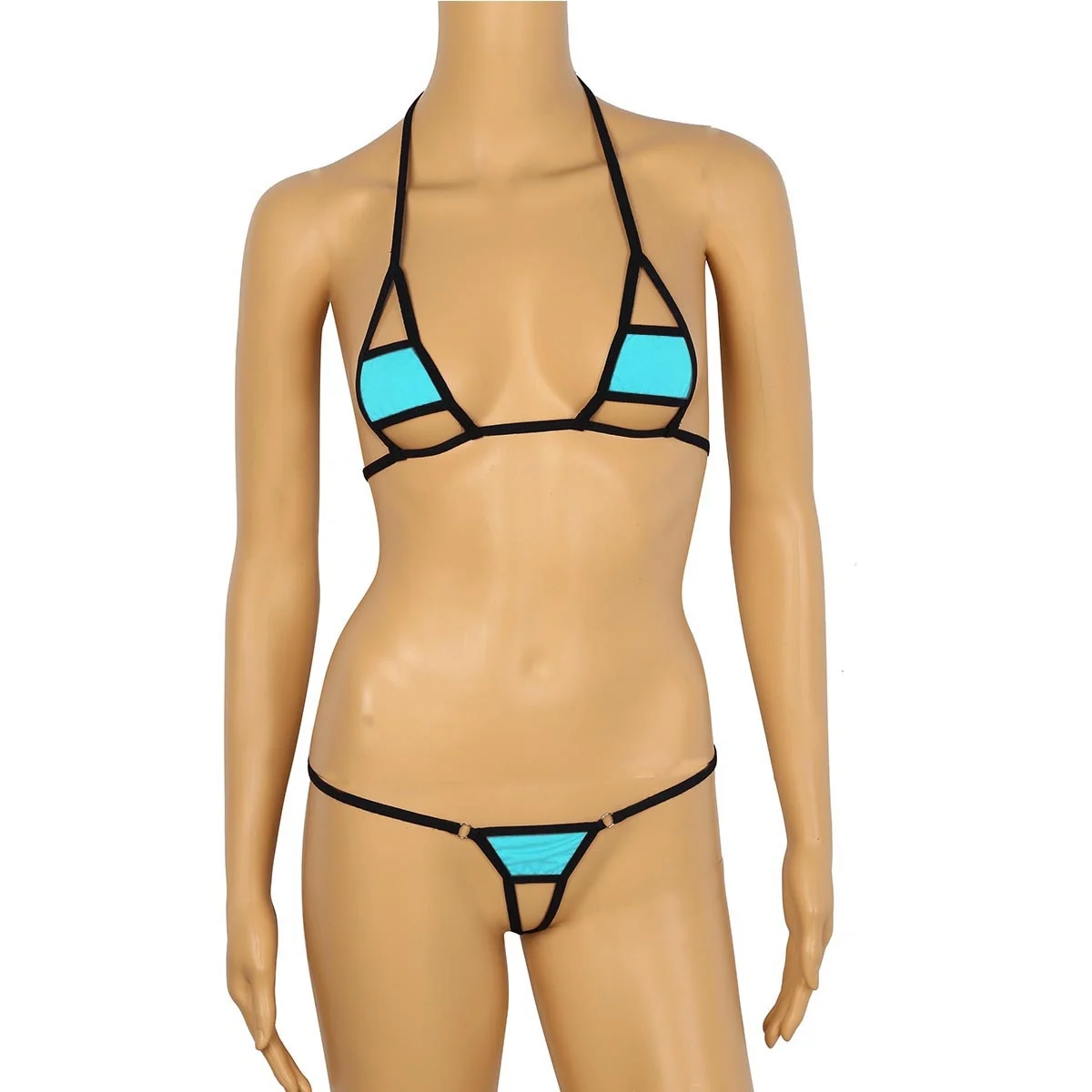 ผู้หญิงชุดชั้นในเซ็กซี่ชุด micro บิกินี่ 2020 mujer Halter คอ Self-tie Mini Micro บิกินี่ Bra Top กับ G-String Thong ชุดชั้นใน