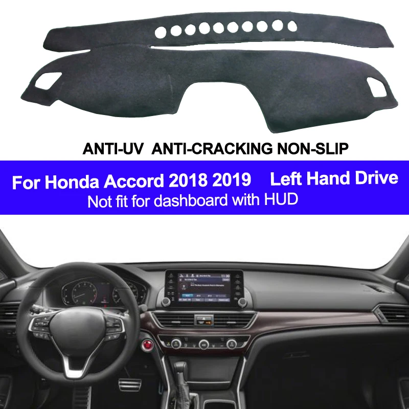 Car Inner Dashmat Dash Mat Dashboard Cover 2 Layers Pad Sun Shade Dash Board Cover Carpet for Honda Accord 2018 2019 HondaAccord