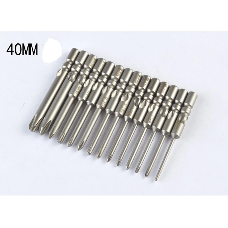 16PCS 40mm Length 800 Electric Screwdriver bits 4mm Round Shank Magnetic Phillips Cross Screwdriver Bit Tool PH00 PH0 PH1 PH2