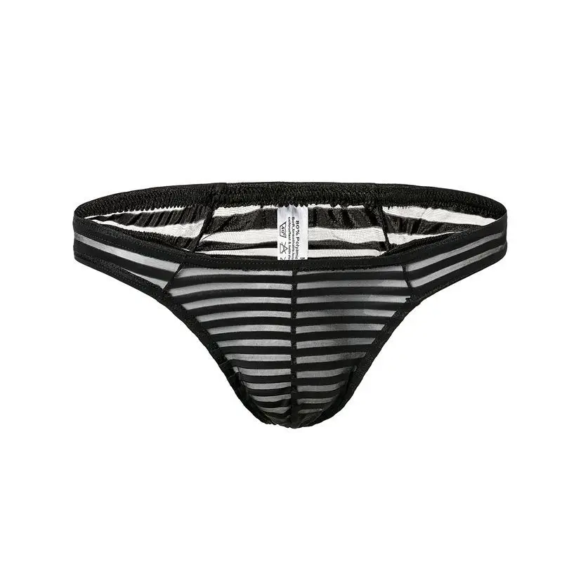 Sexy Male jockstrap gay underwear 2019 hot  String Homme Transparent Sexi Men's Ice Silk Underwear Thong Breathable T-back