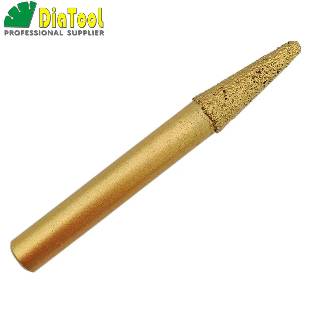 DIATOOL 2 قطعة فراغ صنع من النحاس الماس نحت بت ، CNC الحفر بت للحجر (10-4/30 مللي متر) مخروط نوع ، الماس نتوءات