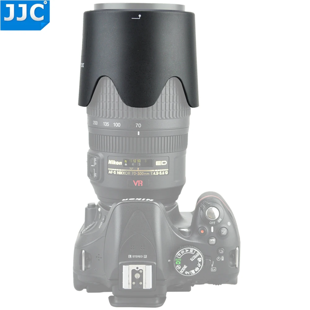 JJC Reversible Lens Hood for AF-S VR Zoom-Nikkor 70-300mm f/4.5-5.6G IF-ED Lens with Filters Access Window Replace NIKON HB-36