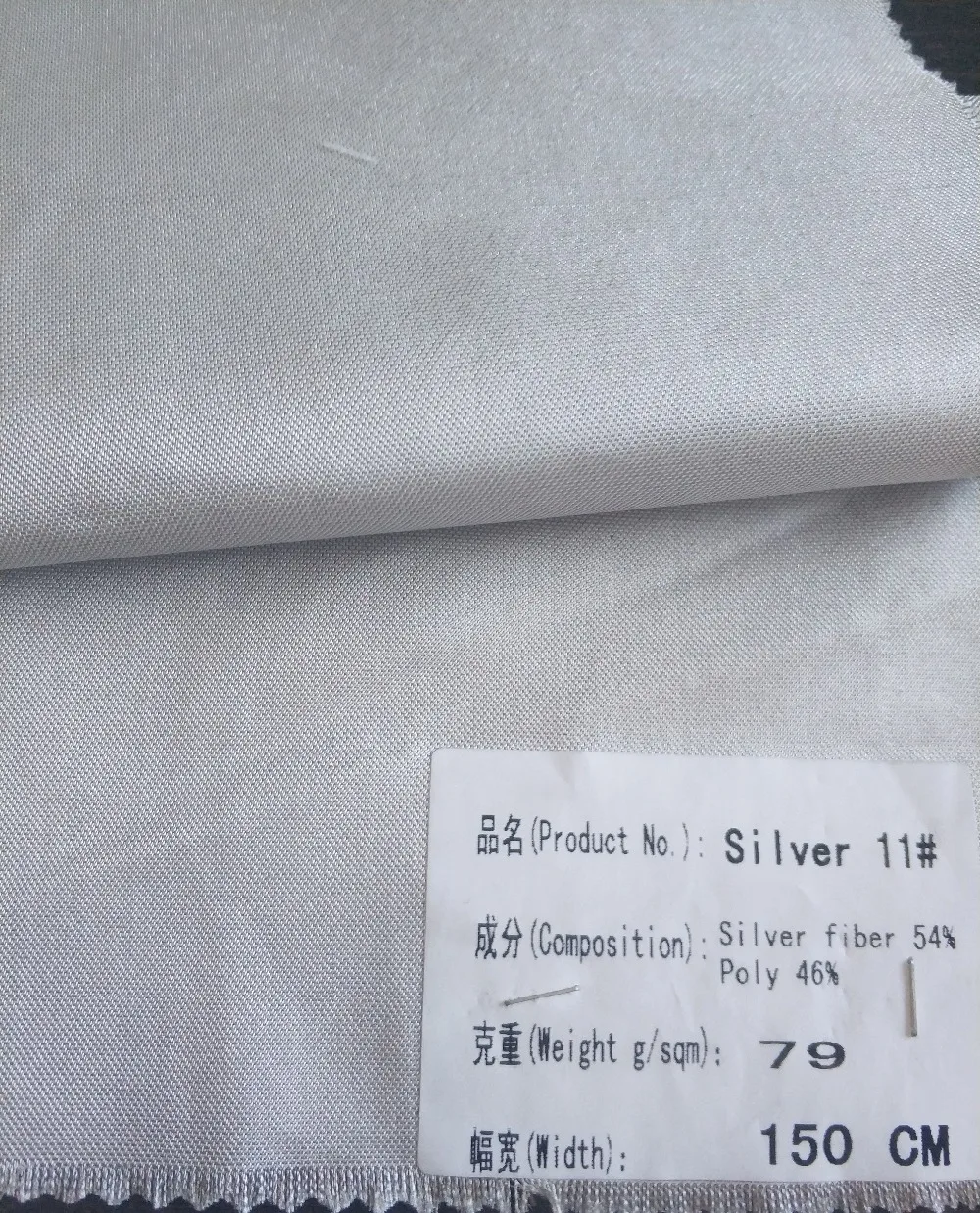 54% silver fiber 46% polyster fabric radiation protection electroconductive fabric