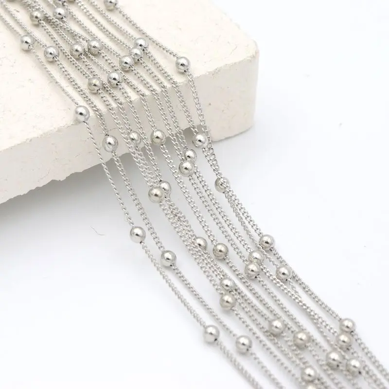 5 Meter White K Beads Copper Metal Chain For Making Jewelry Findings Necklace Bracelet Diy Accessories