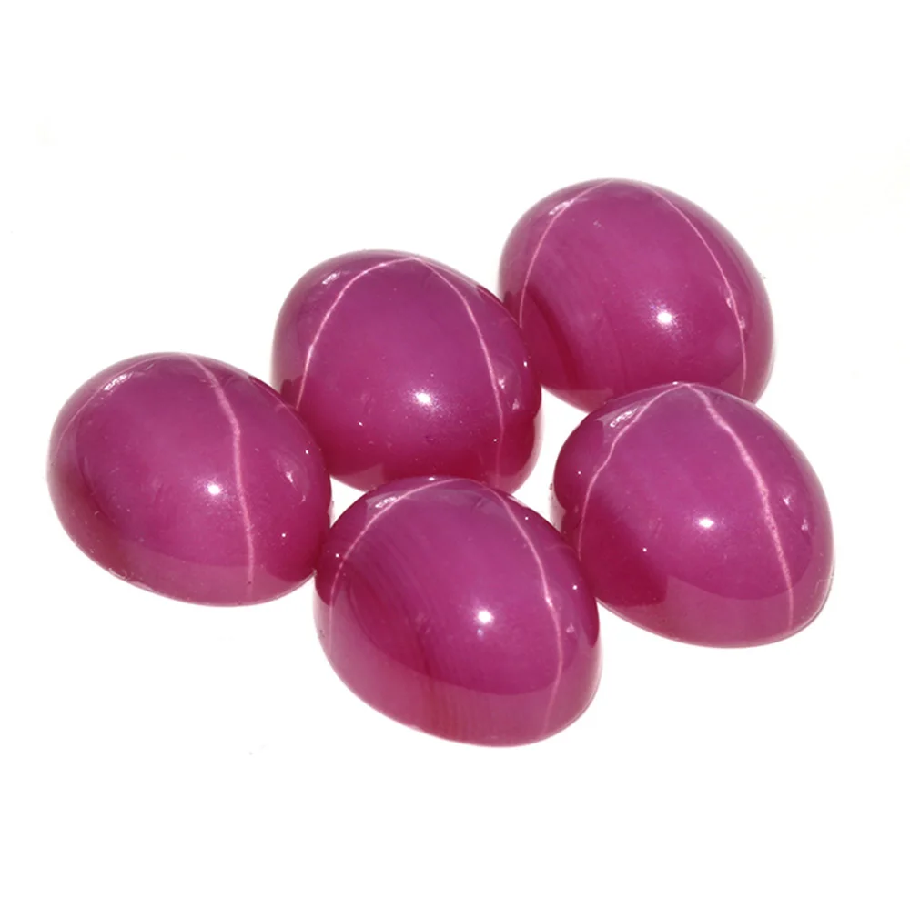 Pink Star Corundum Sapphire Gemstone Oval Cabochon Flat Bottom