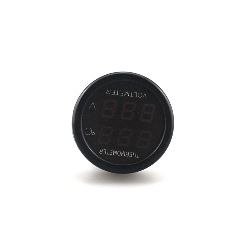 Mini Digital Temperature Voltage Meter Red Blue Double Display LED Thermometer Voltmeter in Car