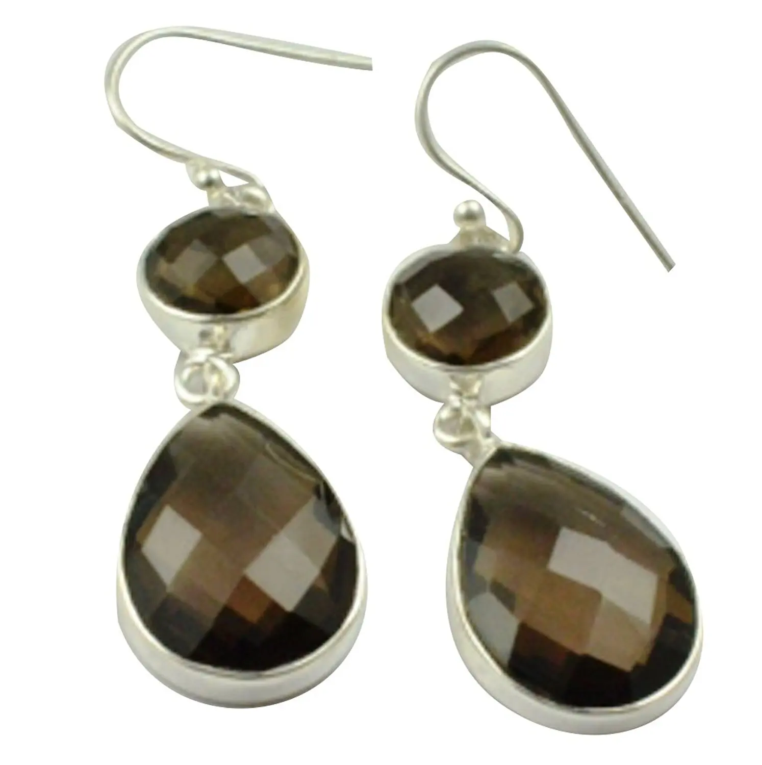 

LoveGem подлинный серьги из дымчатого кварца серебро 925 пробы, 47,8 мм, AE2281