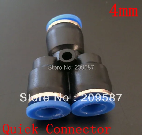 

100pcs 4mm Push In Equal Y Pneumatic Jointer Quick Connector