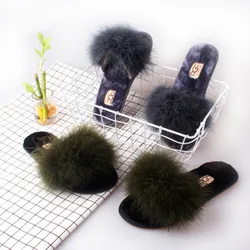 Liquidazione di Vendita di Autunno di Estate Delle Donne di Casa Pantofole di Peluche Con Pelliccia Delle Signore Piano Camera Da Letto Infradito zapatos de mujer Scarpe Basse