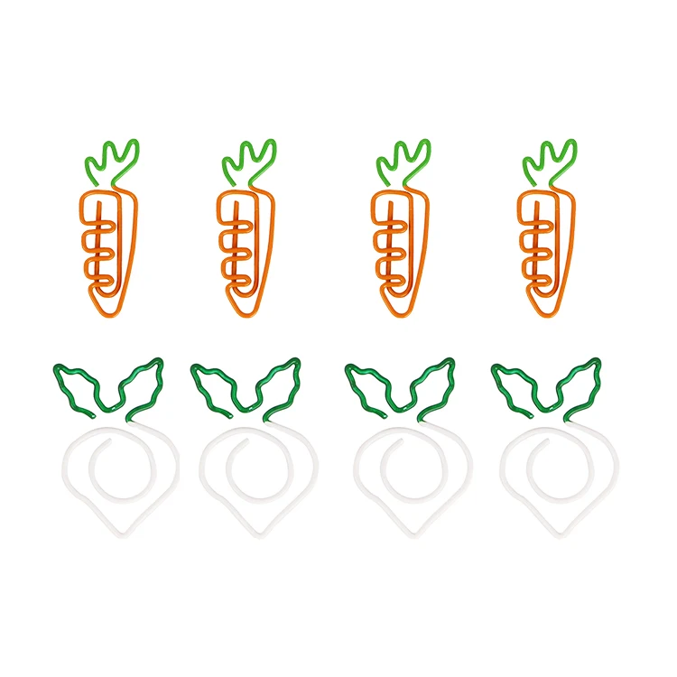 

Кавайная закладка с морковью, белая редис, скрепка для бумаг, школьная закладка, милые офисные аксессуары, металлические скрепки для бумаг, скрепка для бумаг