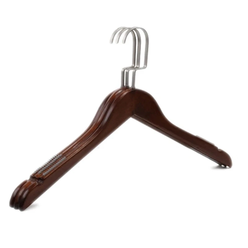 

10pcs/lot 38CM/44.5cm Adult vintage solid wood clothes rack, high grade anti-skid and no scratches, men and women wooden hangers