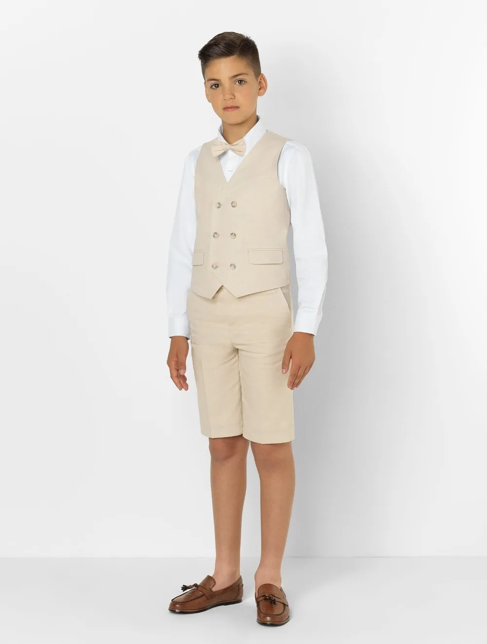 2019 Nieuwe Collectie Boys 'Kledij Piekte Revers Kinderen Pakken Custom Made Kleding Set 2 Stuks Prom Suits (Broek + tie + Vest) 018