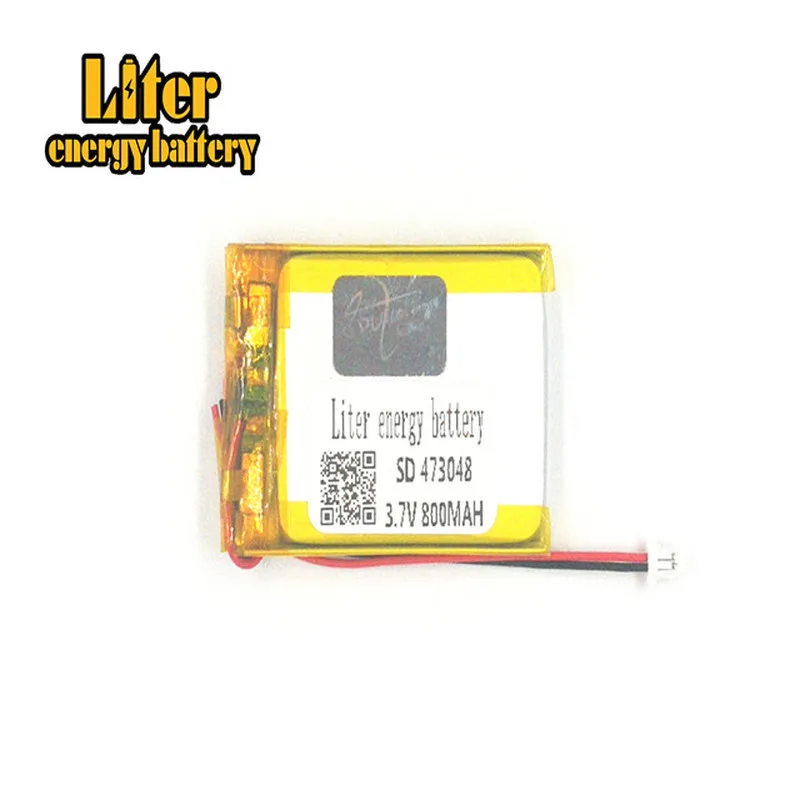 1.0MM 2pin connector 473048 503050 3.7V 800mah e-books GPS PDA rechargeable lithium-ion battery for MP3 MP4 MP5 small toys