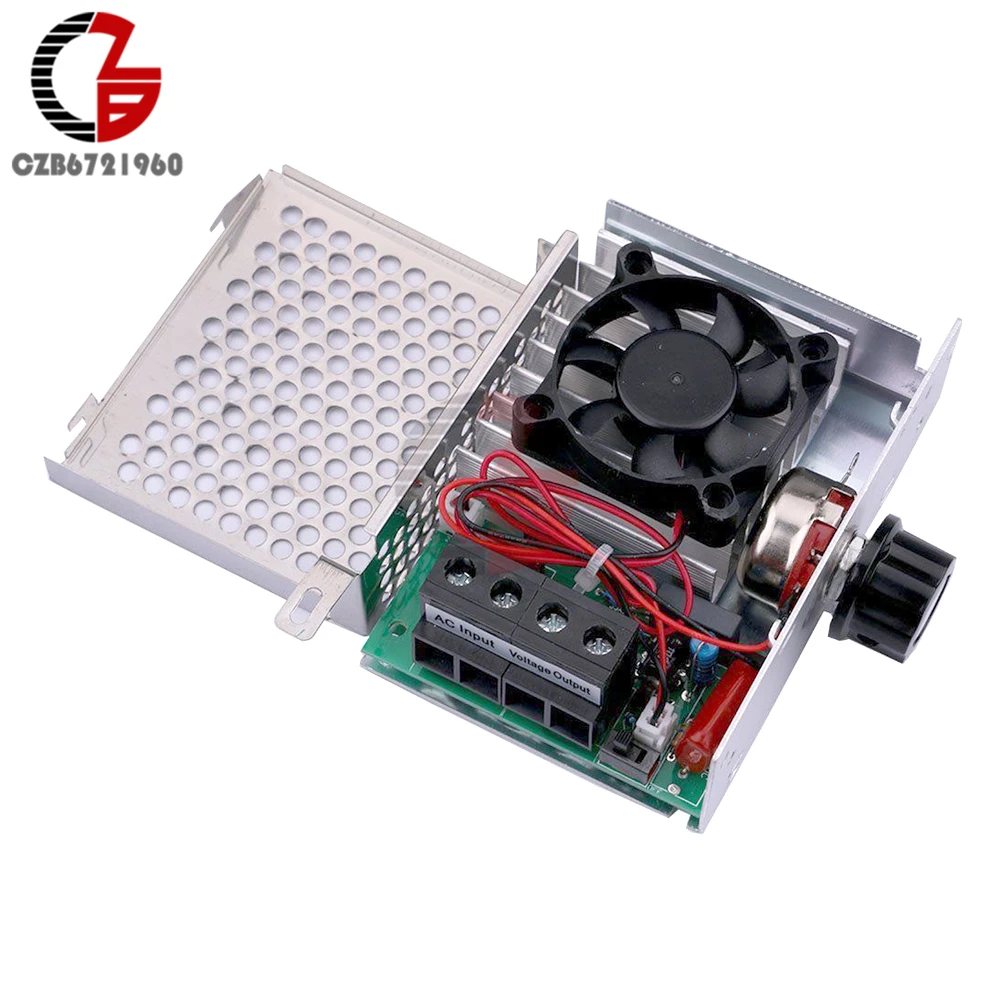 10000W High Power SCR Voltage Regulator Speed Controller Temperature Control Switch Dimmer Thermostat Cooling Fan 110V 220V AC