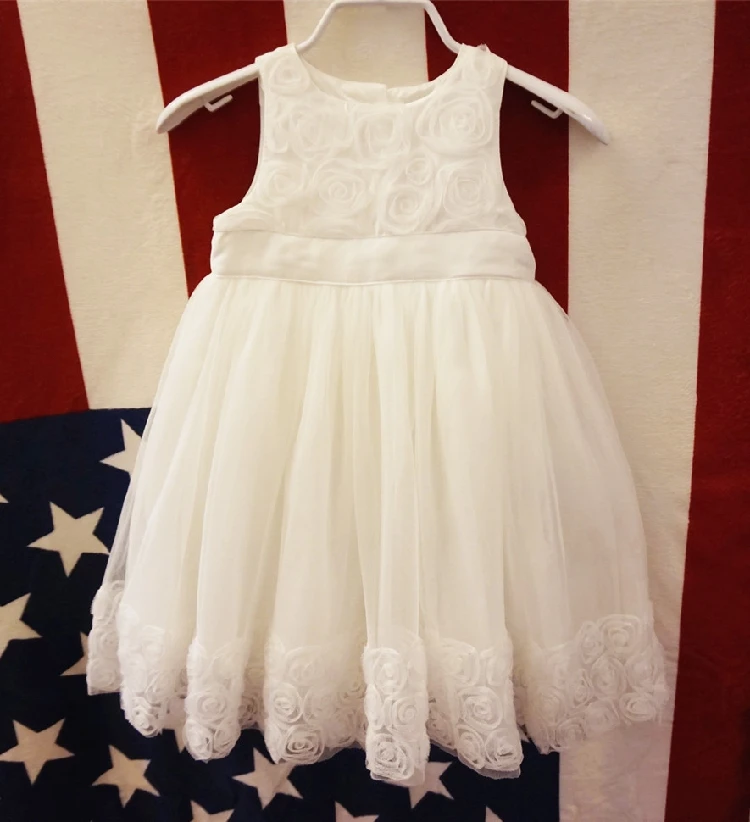 

baby girls/toddler white floral princess dress, party / birthday dress, cute tutu dress, 9M to 36M