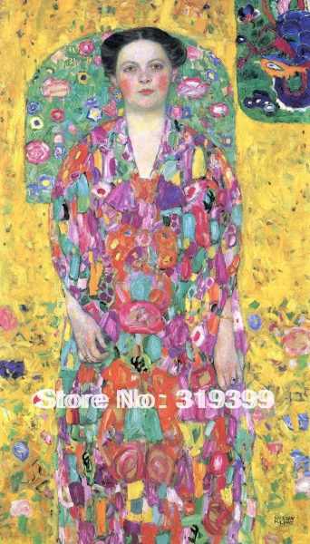 

Gustav Klimt Oil Painting reproduction on Linen Canvas,Portrait of Eugenia Primavesi,Free Ship,handmade,Museum Quality