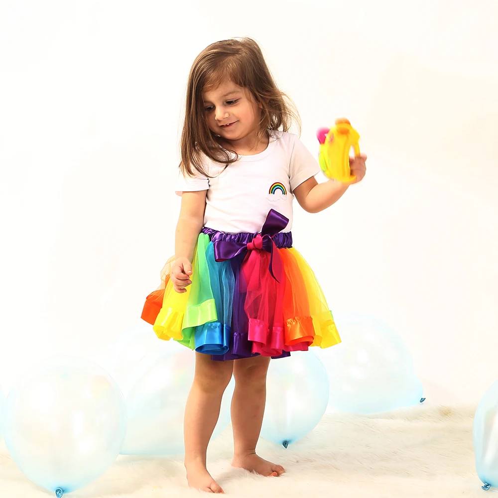 Nuova Gonna Tutu Neonata Gonne 9M-8T Principessa Mini Pettiskirt Party Dance Arcobaleno Tulle Gonne Vestiti per ragazze Abbigliamento per bambini