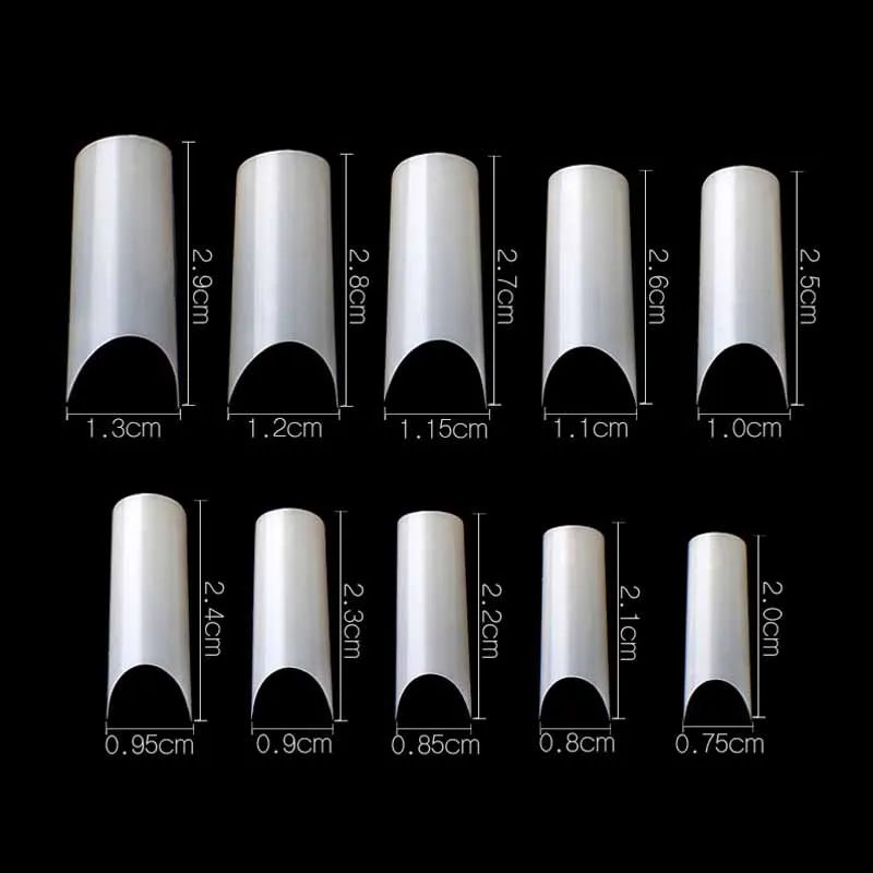 Nageltips 500 stuks C gebogen nepnagels Transparant natuurlijk Frans acryl Nail Art Tools Hoge kwaliteit Unhas Nagel Tips accessoire