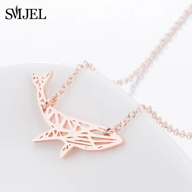 SMJEL Trendy Cute Animal Butterfly Necklaces & pendants Mountain Charm Geometric Necklaces for Women Jewelry collana