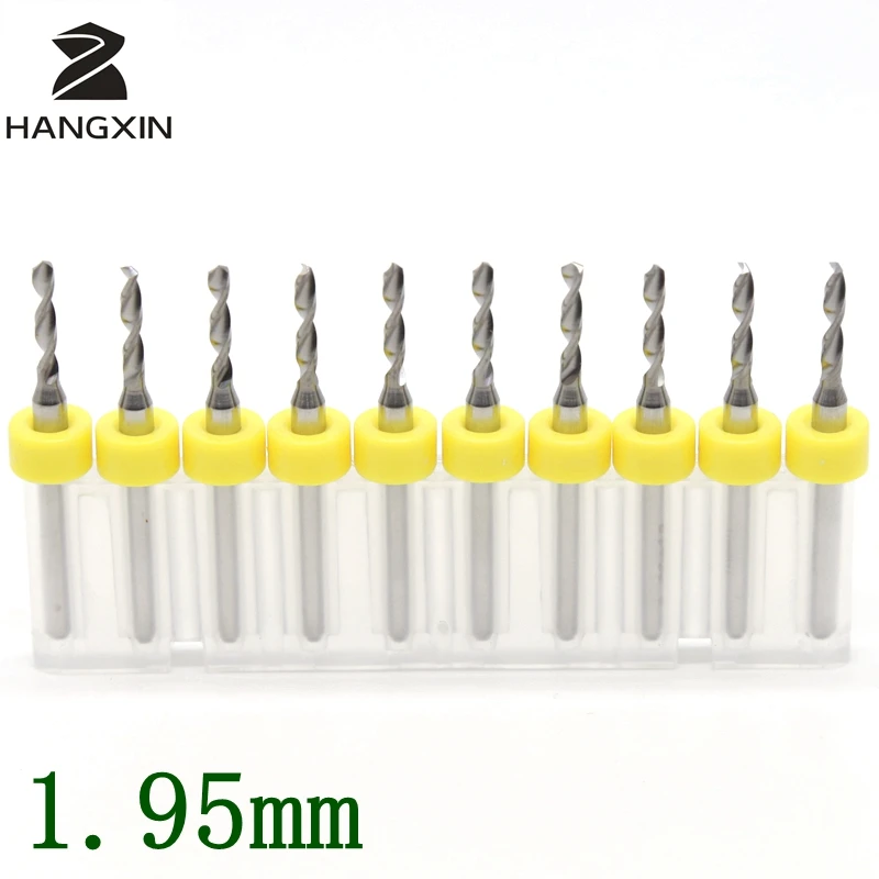 1.95mm PCB Drill Kit Tools 10PCS Tungsten Carbide Metal CNC Router Wood Terminal Board Engraving Machine Milling Cutter