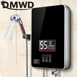 DMWD 6000W Electric Hot Water Heater Instant Kitchen Bathroom Instantaneous Tankless Heating Shower Watering Heaters LED Display