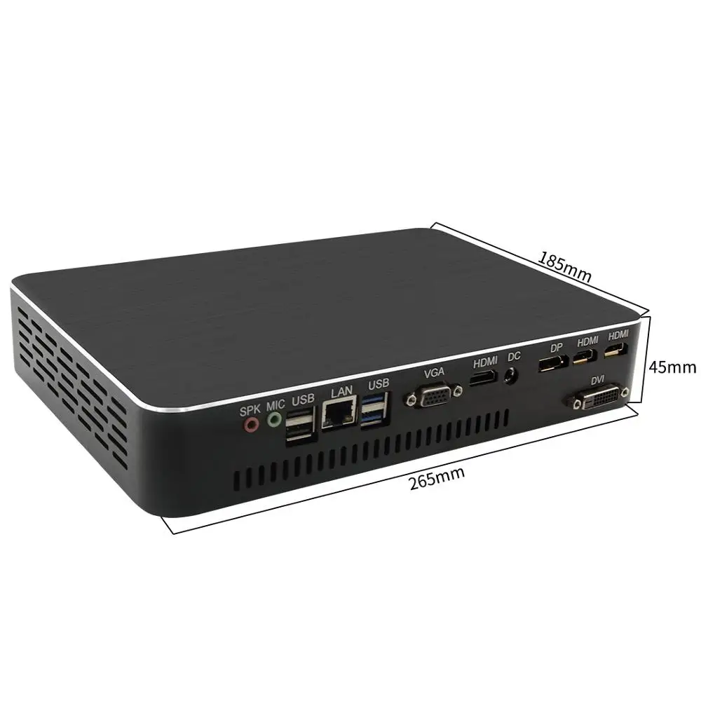 Multi display Gewidmet Mini PC mit Fan Intel Quad Core E3-1231V3 bis zu 38GHz 8MB plus 2 * HDMI DP DVI Mini Desktop-Computer