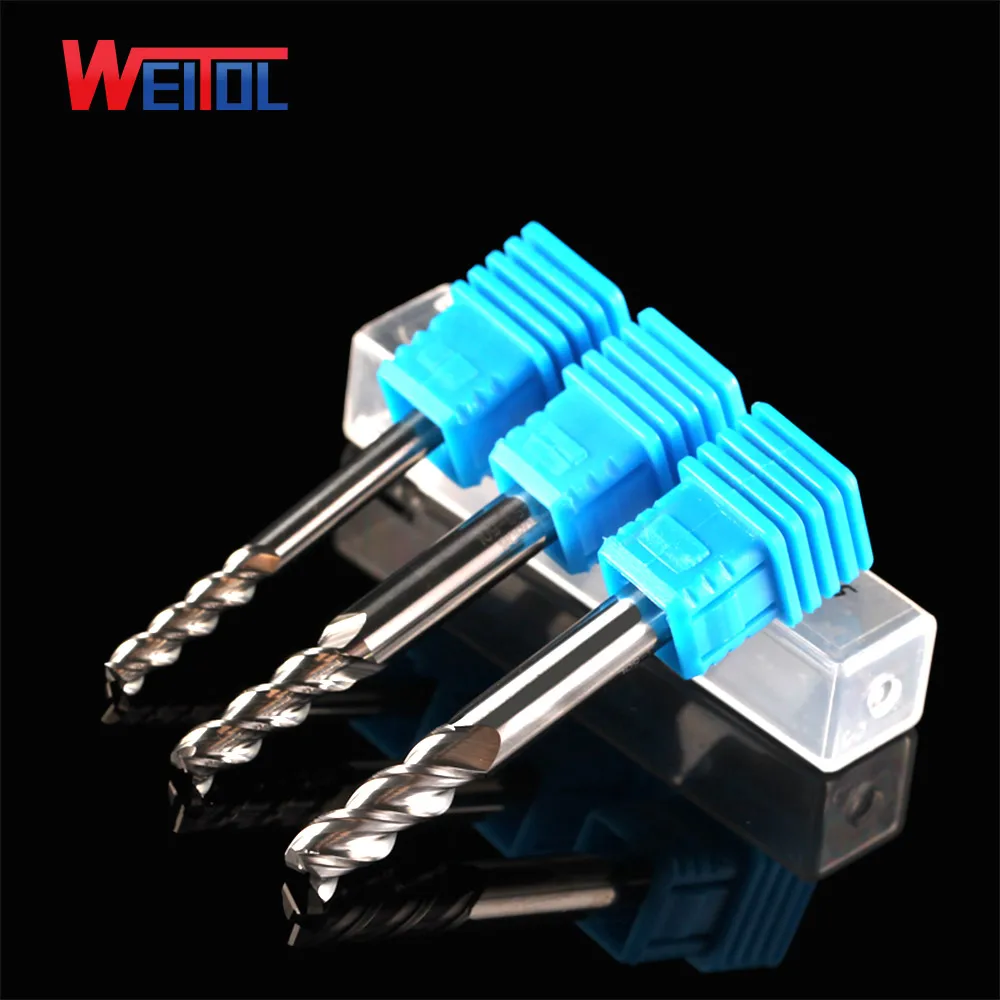 Weitol 3-schneidige Spiralfräser-Fräser für Aluminium-CNC-Hartmetall-Schaftfräser, Metallfräser