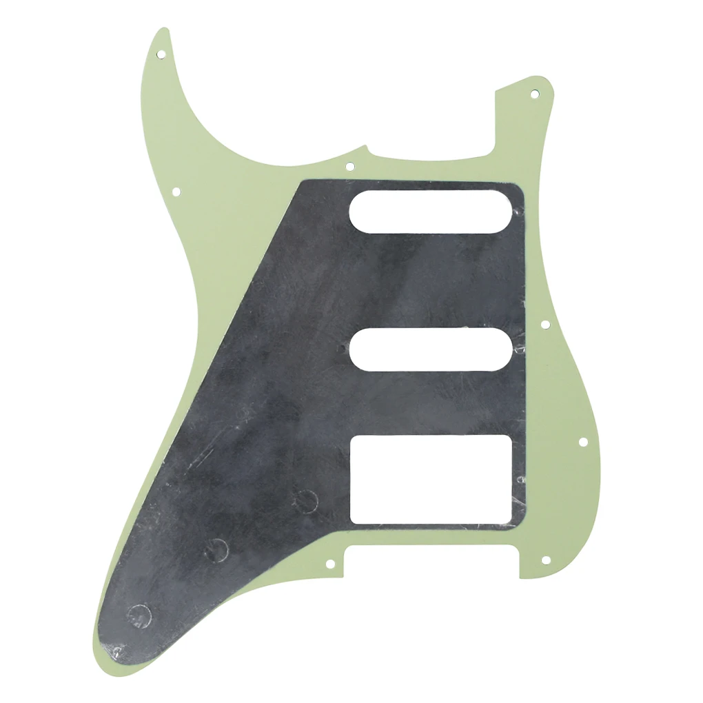 FLEOR SSH Guitar Pickguard HSS Back Plate 3Ply Mint Green & Screws for USA /Mexican Standard ST Style Guitar Accessories