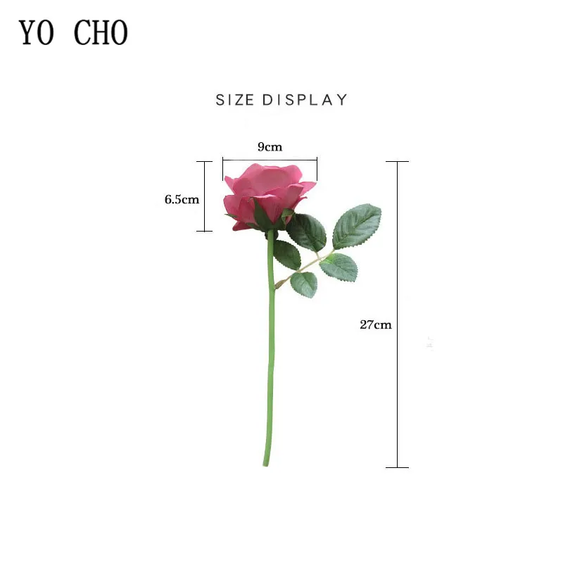 YO CHO Artificial Flowers Rose Pink Silk Flower Bouquet Peonies Decor for Home Party Artificial Roses for Wedding Flowers