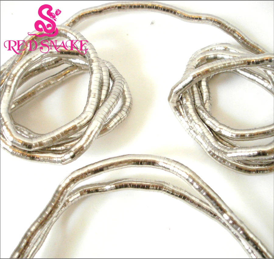 RED SNAKE 5pcs Bendy Fashion Flexible Titanium Silver colour Snake Necklace 90cm*8mm Larger Manufactory Price