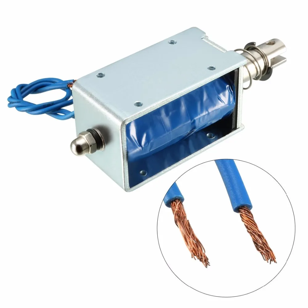 JF-1253B DC 12V 24V 450mA 9.6W 42N 10mm Pull Push Type Linear Motion Solenoid Electromagnet