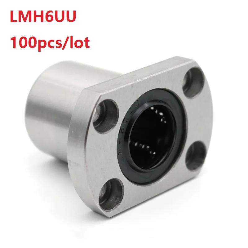 100pcs/lot LMH6UU LMH6  Flange Linear Bearing CNC Linear Bushing for 3D printer parts Rods