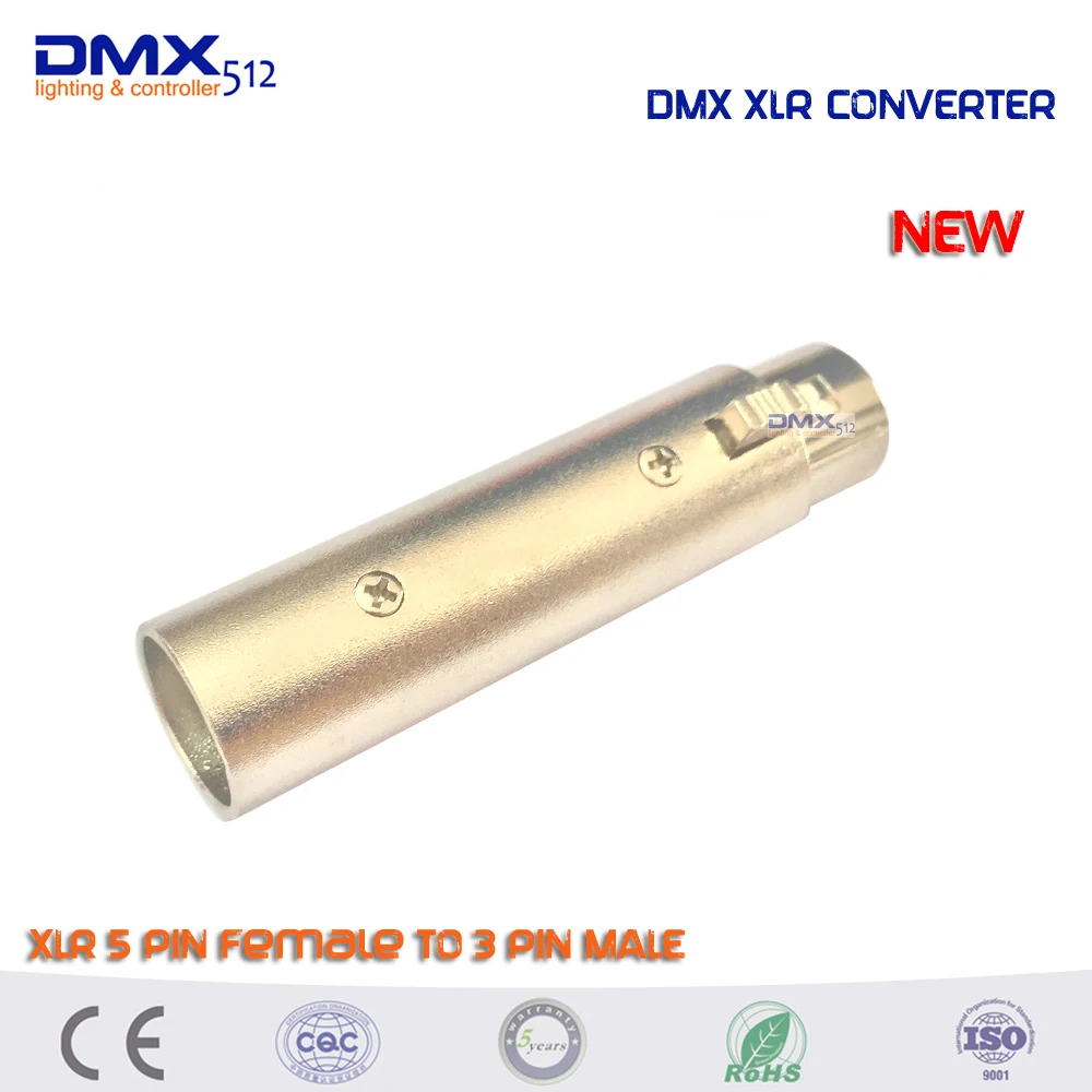 Imagem -04 - Envio Dhl Adaptador Dmx 10 Pin Macho para Pinos Fêmea Dmx Adaptador Conversor-plug Soquete de Barril de Iluminação