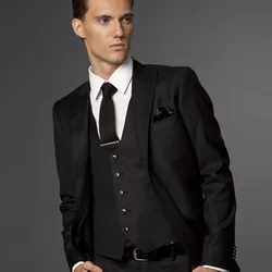 Trajes hechos a medida para hombres, trajes de boda sur-mesure negros, traje de novio, esmoquin de boda hecho a medida para hombres, traje a medida