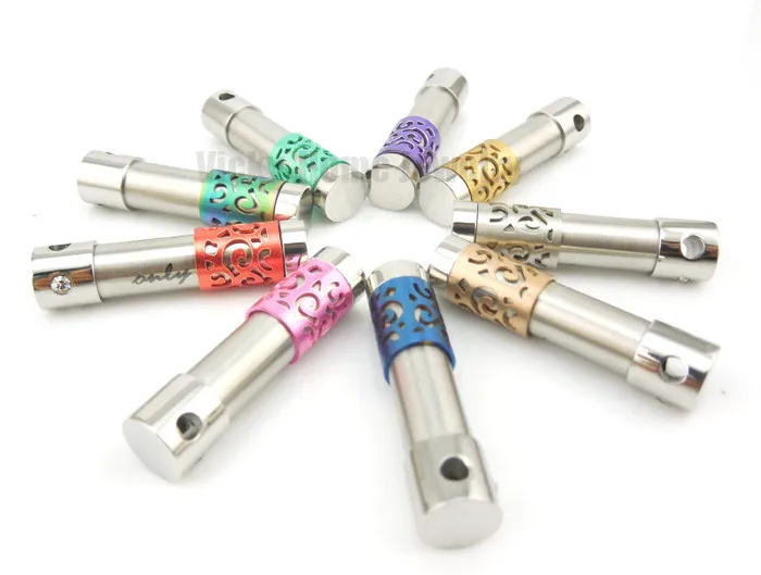 Fashion Couples Perfume Bottle Pendant Free Custom Logo in 316L Stainless Steel Crystal Vial Necklace for Essential Oil