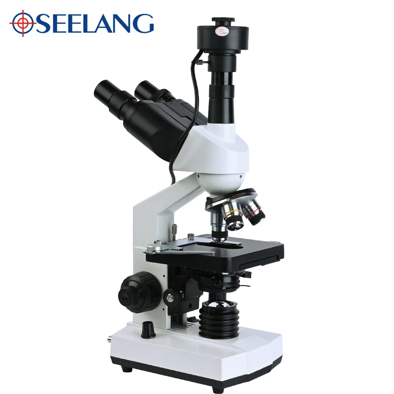 Zoom 5MP HD Digital Binocular biological Lab Microscope led light +7-inch LCD + electronic eyepiece + USB Data line+Metal box