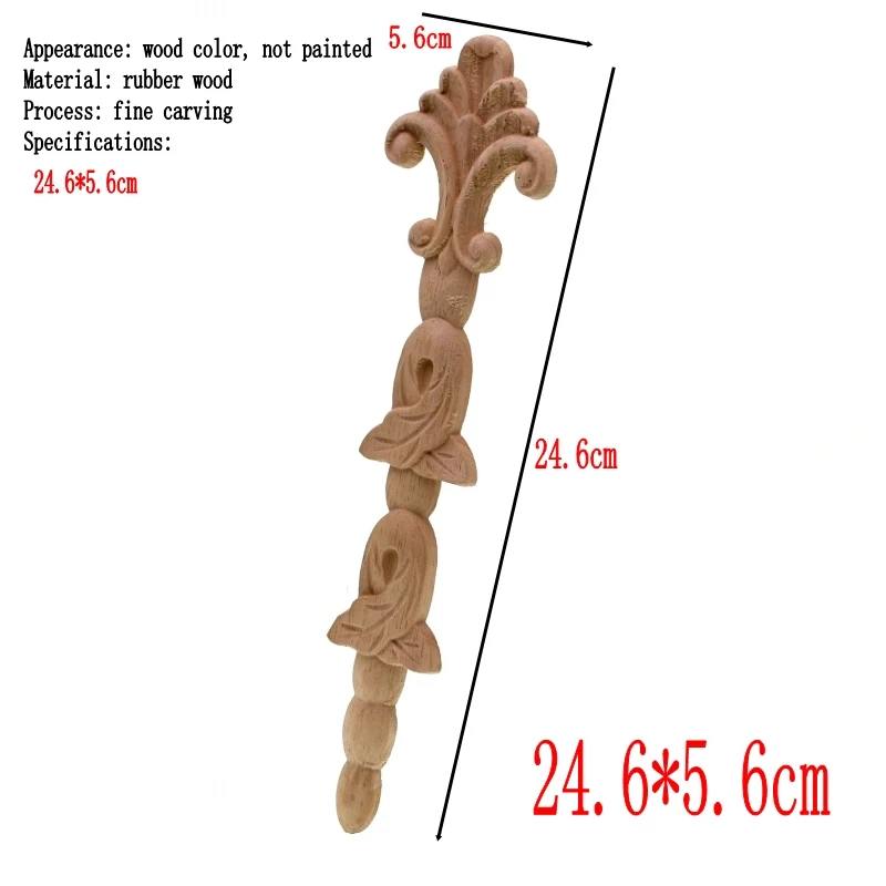RUNBAZEF New Arrival Vintage 1pc Wood Carved Corner Onlay Applique Unpainted Cabinet Decorative Figurines Wooden Miniature