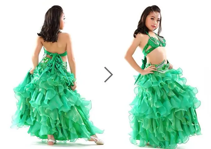 1set/lot children belly dancing set Kids belly dance costumes Indian Performance Cloth candy color
