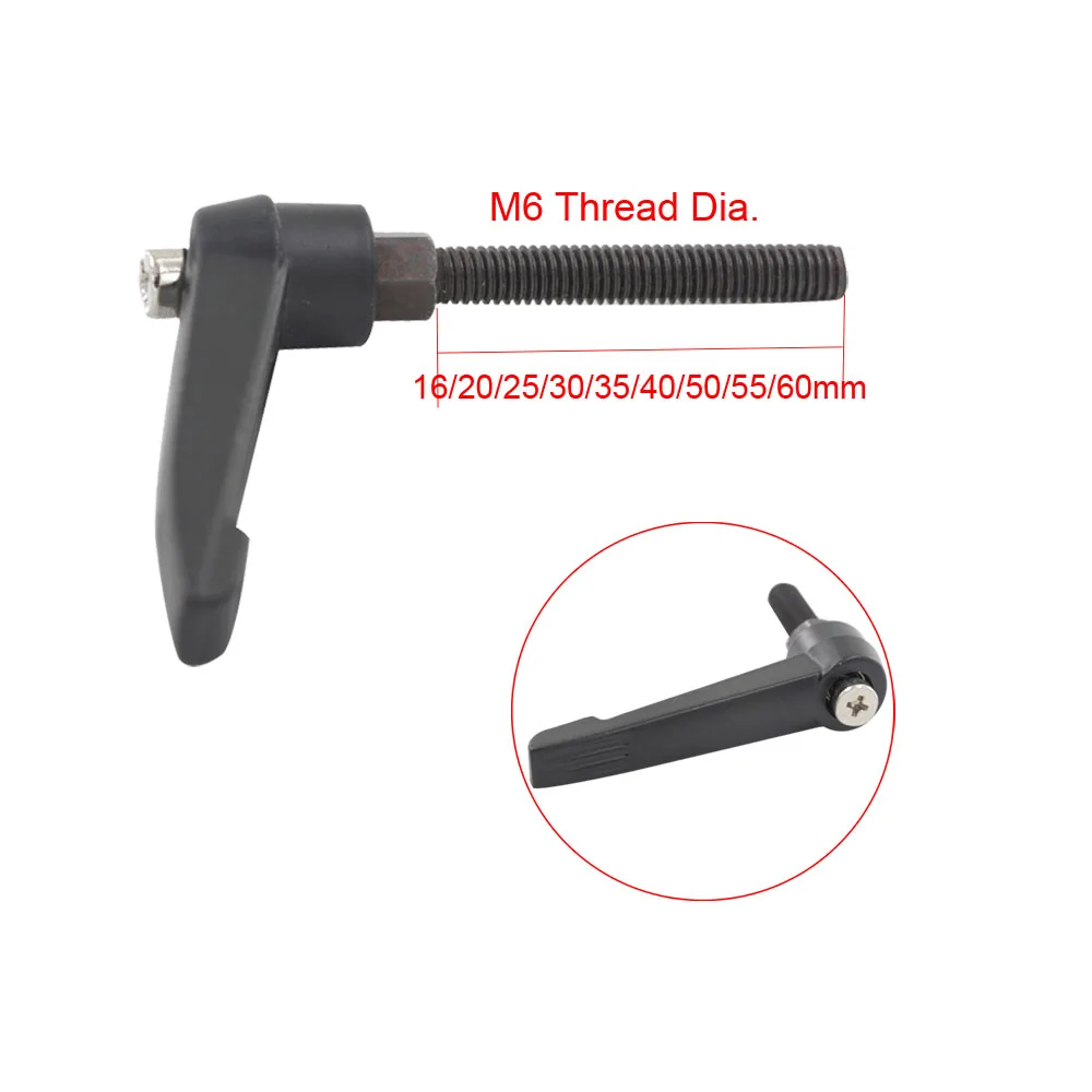 5pcs M6 Clamping Handles Knob 16/20/25/30/35/40/50/55/60mm Thread Length 6mm Thread Dia. Machinery Adjustable Handle