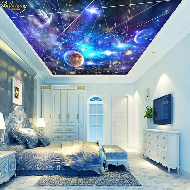 beibehang custom Space nebula sky universe wallpaper ceiling black hole KTV Ballroom TV background 3D wall papers home decor