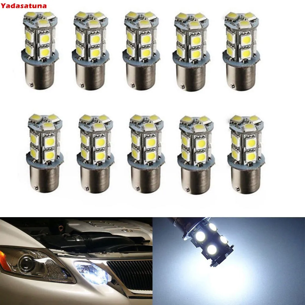 10 Lampadas De Led 1156 1 Polo 13smd 5050 Luz Re Branco