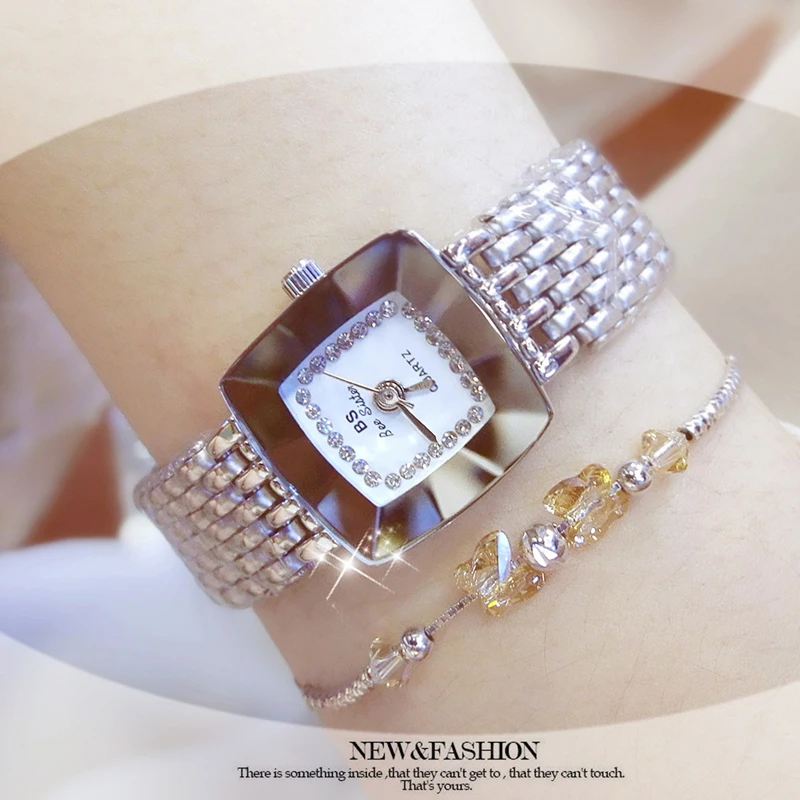 

Watch Women Stainless Steel Luxury Brand Diamond Ladies Wrist Watches with Gold Square Golden Watches for Women 2022 Reloj Mujer
